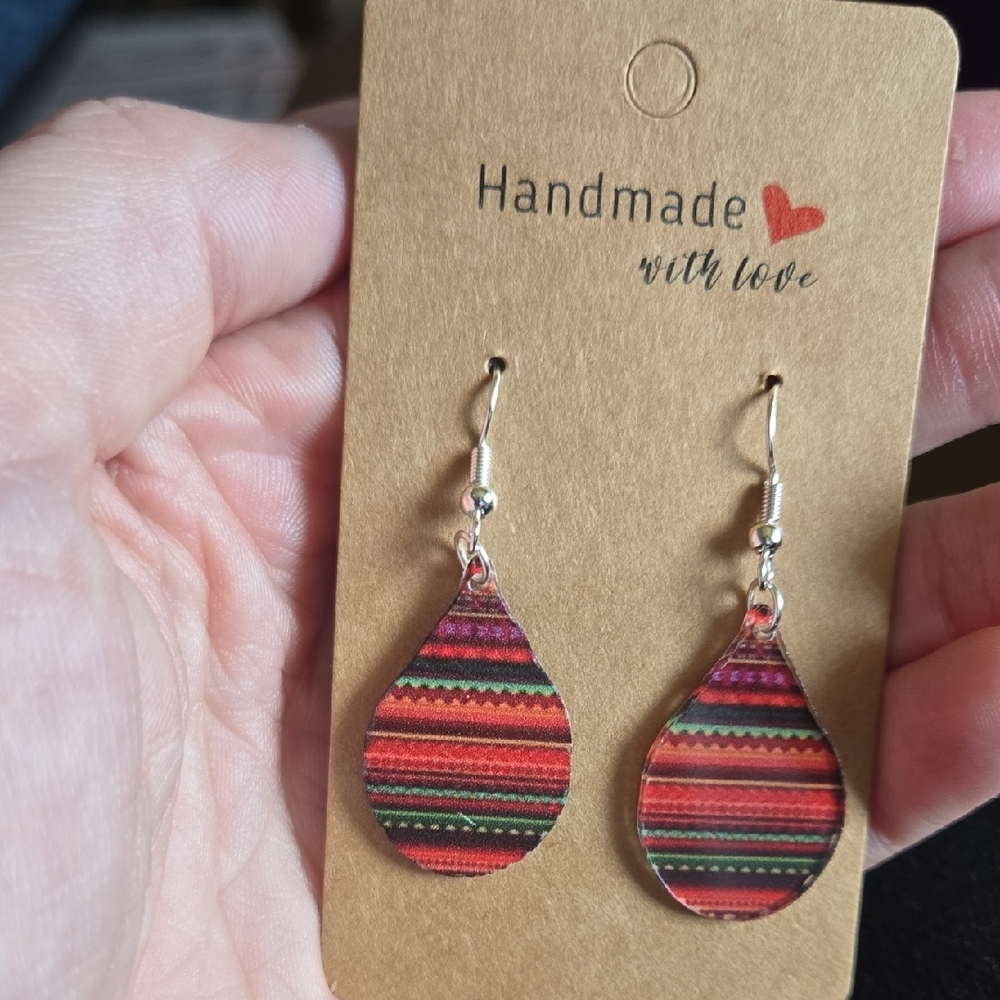 Handmade Multicolor Resin Teardrop Earrings